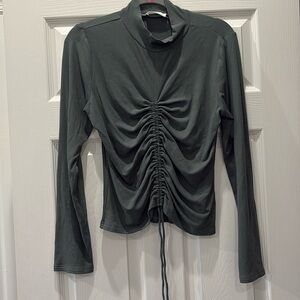 Heatherly Mock Neck Ribbed Long Sleeve